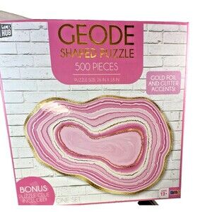 Puzzle 500-Piece  Geode Shaped Puzzle w/ Glitter and Gold Foil Accents -glue inc
